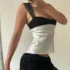 Dames Tanks Camis Xeemilo Sexy Satijn Patchwork Tank Top Dames Backless Tie Up Skinny Camis Crop Tops Y2K Fee Meisje Vakantie Feestkleding Hemdje 230306