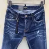 DSQ PHANTOM TURTLE Jeans para hombre Jeans de diseñador de lujo para hombre Skinny Ripped Cool Guy Causal Hole Denim Fashion Brand Fit Jeans Hombres Pantalones lavados 6962