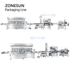 ZONESUN 5L Filling Machine Bottle Packaging Production Line Oil Filling Capping Round Flat Bottles Double Labeling Machine ZS-FAL180Z4