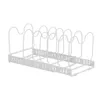 Supports de stockage Racks Cuisine Ustensiles de cuisine Pot Couvercle Organisateur Bols 7 Diviseurs Rack Pan Cover Holder Pantry Antislip Shelf Home Supplies 230303