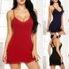 Женская одежда для сна Женское нижнее белье Кружевная сорочка Babydoll Teddy Cotton Modal Full Slips Nightgown XXL