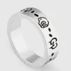 20% korting op alle items 2023 Nieuwe luxe hoogwaardige mode -sieraden voor Sterling Silver Ring Old Hip Hop Style Men's and Women's Daisy Skull Batch