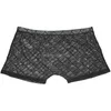 Underpants Mens Underwear Boxers Ropa Interior Hombre Jacquard Lace Boxer Trunks See-through Bikini Boxershorts Men Cueca Masculina