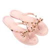 Sandalen 2022 Nieuwe Strik Slippers Zomer Oranje Vrouwelijke Uitje Plus Size Sandalen En Slippers Jelly Kristal Schoenen Z0306