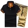 Chándales de los hombres Marca de verano Hombres Conjuntos deportivos 2 piezas Casual de los hombres de manga corta POLO ShirtShorts Running Fitness Suit Chándal masculino 5XL 230303