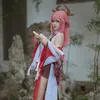Anime Costumes Genshin Impact Yae Miko Guuji Yae Cosplay Come Genshin Deguisement Wig Dress Party Outfit Halloween Comes for Women Z0301