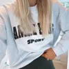 Kadın Hoodies Sweatshirts Jyate Sonbahar Mektubu Baskı Sweatshirts Üstler Kadınlar Gevşek Gündelik Uzun Kollu O Boyun Külotu Üstler Yüksek Street Giyim Sweatshirt 230303