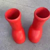 2023 Botas de grife de grife masculino Mulheres botas de chuva Astro Boy Big Red Boot Round Toe Smooth Rubber Fantasy Magic Boots Cartoon em Real3642218