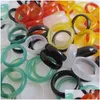 Band Rings Natural Mticolored Faceted Agate Gemstone Drop Delivery Jewelry Ring Dhthw