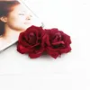 Kopfbedeckungen Simulation Seidentuch Samt Rose Blume Metalleinsatz Kamm Mode Haarschmuck Hochzeit Kopfschmuck