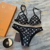 RealFine 5A Swimwear L Tweedelige Momogran Bikini Swimsuits Print Logo Luxe ontwerper Beachwear voor vrouwen maat