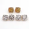 Stud Earrings Arrivals Square Alloy Inlay 3D Resin Leopard Dog Print For Women