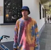 Herrtröjor fmzxg hösten 2023 överdimensionerad tie-dye hoodie för män hip hop löst passande långärmade toppar