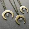 Colares pendentes Hippy Crescent Moon criou um colar de cristal jóias punk jóias naturais claras gargantilha boho charme delicadeza feminino presente