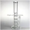 Pipes à fumer 10,5 pouces Bong Water avec 3 Honeycom Clear Thick Pyrex Beaker Recyler Heady Glass Dab Rigs Bongs 18Mm Pour Drop Deliver Dhesu