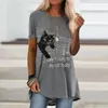 Camicette da donna Moda Animale Libellula Stampa Camicetta da donna Camicia Autunno Casual Manica corta T-shirt allentate 2023 Camicie da donna O Collo Streetwear