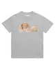 Designer lyxiga T-shirts för flickor och pojkar sommar kortärmad mode barntröjor klassisk barntröja