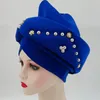 Etniska kläder redo afrikansk auto gele Headtie Diamonds Women's Turban Cap Nigeria Wedding Geles Muslim Head Wraps Bonnet Turbante