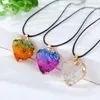 Pendant Necklaces Creative Trendy Geometric Heart Multicolor Crystal Necklace For Women Girls Fashion Jewelry