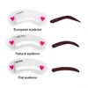 Sponges Applicators Cotton 3Pcs/Set Eyebrow Stencils 3Types Reusable Ding Guide Card Brow Template Diy Make Up Tools 2805042 Drop Dhqb7