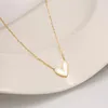 Catene ANENJERY Collana con ciondolo a forma di cuore in acciaio inossidabile 316L per donna Regali a catena per clavicola color oro semplice di fascia alta