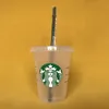 Кружки Starbucks 24 унции/710 мл 16 унций/473 мл пластиковых тумблеров Крышка По многоразовое использование прозрачное питье