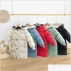 Down Coat 2021 Nowe dzieci jesienne zimowe chłopcy dziewczęta bawełna płaszcza parka gęstwy ciepłe długie kurtki dla dzieci 272f upuść dhrek