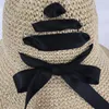 Wide Brim Hats Large Sun Hat Straw For Women Bow Tie Ribbon Decoration Floppy Summer Folding Beach Caps Bucket Female