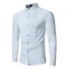 Camisas casuais masculinas azul real casamento smoking camisa masculina moda magro ajuste manga longa vestido de negócios chemise homme