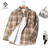 Damesjassen dik fluwelen plaid shirts dames winter warme blouses en tops casual wollen shirt jas vrouwelijke kleding jas uit het kader c17001x 230303