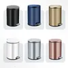 Waste Bins 6L Trash Can with Foot Pedal Dust-Proof Stainless Steel Metal Step Kitchen Bathroom Washroom Office Garbage Container Waste Bin 230306