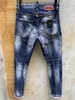 DSQ PHANTOM TURTLE Herren-Jeans, Herren-Luxus-Designer-Jeans, dünn, zerrissen, cooler Typ, lässiges Loch, Denim, modische Marken-Passform, Me306C
