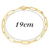 Link Bracelets Chain 14K Gold Bracelet Women Stainless Steel Paper Clip Wrist Couple Jewelry