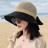 Wide Brim Hats Simple Panama Foldable Floppy Girls Straw Hat Sun Beach Women Summer UV Protect Travel Cap Lady Female Eger22
