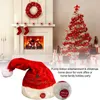 Kerstdecoraties Promotie! Elektrische hoed Velvet geborduurde muziek Cap Party Decoratie Decoratie Gift Swing Santa Claus