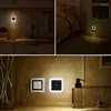 Night Lights Square LED Mini Light Control Sensor EU US Plug Nightlight Lamp för barn barn sovrum trappor hembelysning