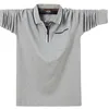 Men's Polos Men's Fall Casual Polo Shirts Men's Sleeve Lapel Slim Fit Solid Pocket Polo Shirt Fashion Chest Pocket Long Sleeve T-shirt 230303