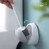 Toilet Brushes Holders ECOCO Silicone Brush Head Toilet Brush Quick Drain Cleaning Tools for Toilet WallMounted Household WC Bathroom Accessories 230303