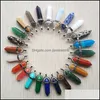 Charms Assorted Natural Stone Heart Star Moon Waterdrop Shape Point Chakra Agate Pendants For Necklace Earrrings Jewelry Making Drop Dhzxt