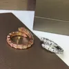 BUIGARI Serpentine serie designerring för kvinna diamant Guldpläterad 18K officiella reproduktioner klassisk stil smycken jubileumspresent 027