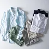 Herren lässige Hemden 2023 Mode -Baumwoll -Leinenhemd für Männer neutraler Farbknopf auf Langarm -Herren schlanker Fit Blusen