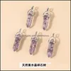 Charms Crystal Stone Gravel Ravel Ravel Wrapped Dubbel Pointed Hexagon Prism Form Pendants for Healing Crystals Stones Stones ketting sieraden D DHP6Z