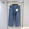 23SS Fw damskie spodnie designerskie dżinsy z guzikami na całej powierzchni damskie wysokiej klasy Milan Runway marka koszulka na co dzień Jogging odzież wierzchnia Denim proste długie spodnie