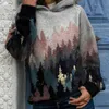Kadın Hoodies Sweatshirts 2023 Sonbahar ve Kış 2023 Yeni kapüşonlu uzun kollu dijital baskılı kazak kadın T230303