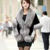 Scarves 2023 Faux Fur Wraps Winter Imitation Shawl Mink Cape Coat Pure Leather Grass Cloak Warm Pashmina