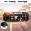 Acceo K10 Solar Power Auto TPMS Digitales LCD-Display Auto-Sicherheitsalarm Reifendrucküberwachungssystem mit 4 Sensoren