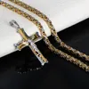 Pendant Necklaces Hip Hop Men's Stainless Steel Jesus Christ Cross Necklace Transfer Amulet Sweater Chain Holiday Party High-end Gift