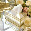 Tissue Boxes & Napkins Yooap European Creative Glass Box Simple Living Room Household Mirror Nordic Luxury Light Napkin Tray