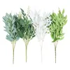 Decoratieve bloemen 1 Bunch Artificial Willow Bouquet Branche Silk Green Leaf Fake Plant Forest Bruiloft Verjaardagsfeestje achtergrond Prop Home