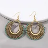 Dingle örhängen 2023 Retro kvinnors runda guldfärg ihåliga turkiska smycken bijoux etnisk handgjorda genomborrade